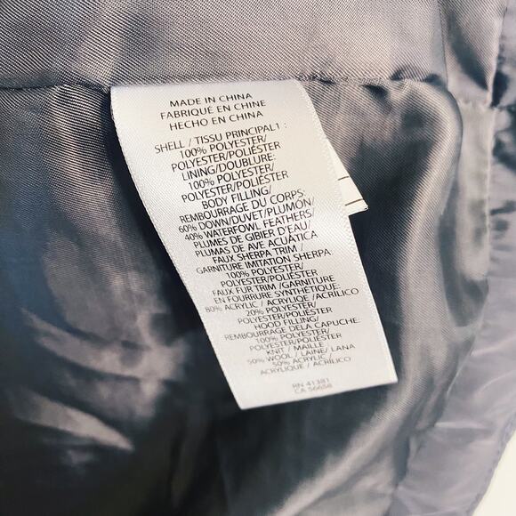 Lauren Ralph Lauren Slate Gray Belted Puffer Midi Winter Coat Jacket - Picture 5 of 6